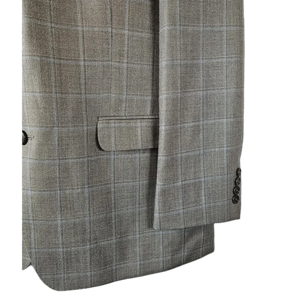 Calvin Klein 42R Men's Gray Window Plaid‎ Blazer Sport Coat Suit Jacket India